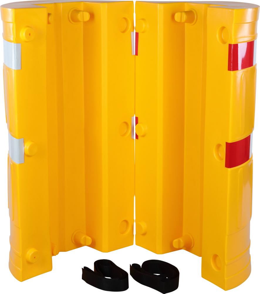 Säulenschutz D620 mm für Pfosten B160xT160 mm gelb mit Warnmarkierung Dancop