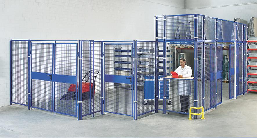 Aufsatzelement Doppeltür Trennwandsystem Vario B2180xH750 mm RAL 5010 Blech-/Blech-Kombination