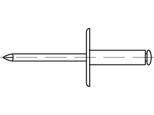 Offene Blindniete ART 88409 Blindniete Alu/St. verz. FLAKO K 16 4,8 x 10 S normal
