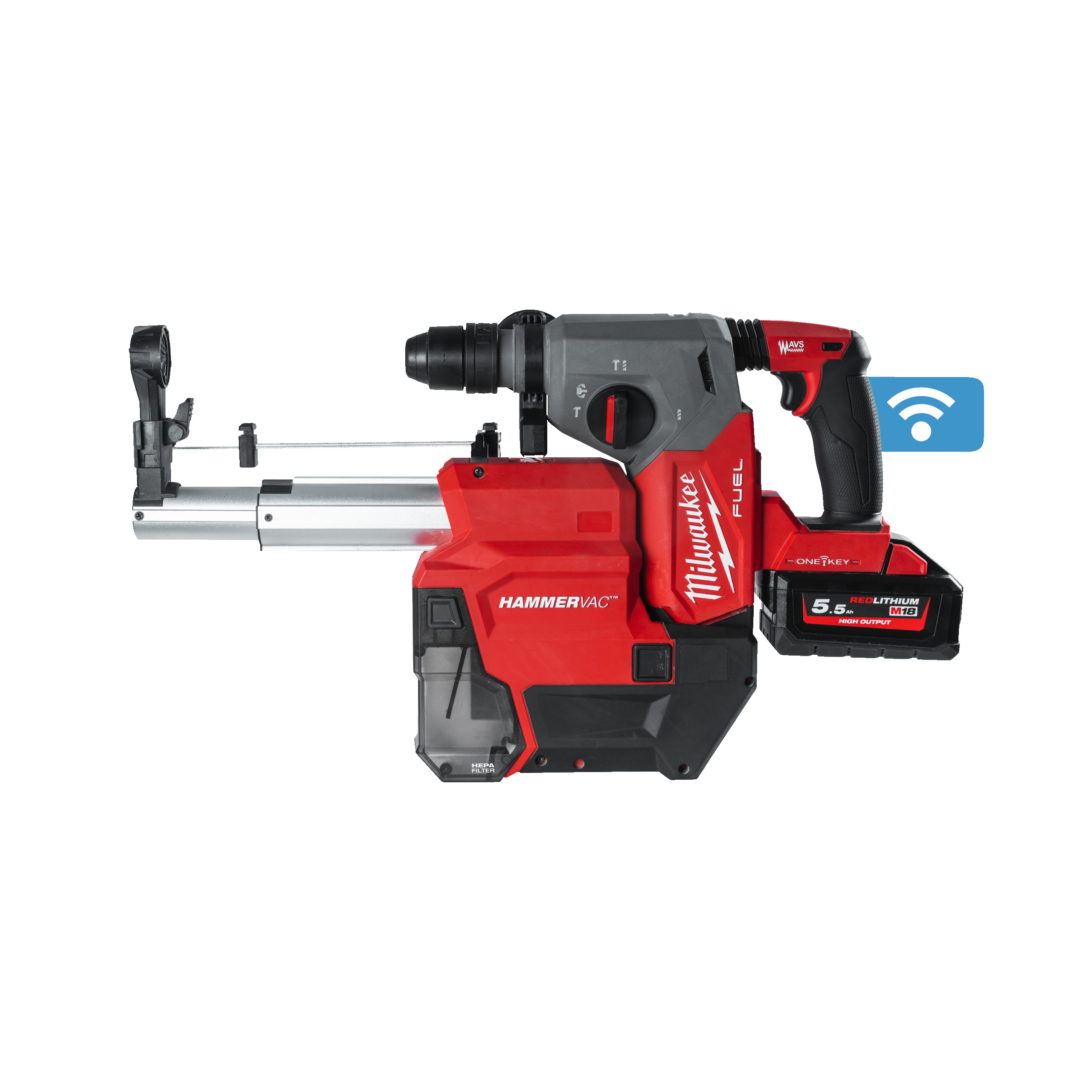 Akku-Kombihammer + Staubabsaugung M18ONEFHXDEL-552C