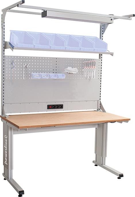Grundtischkombi C-Fuß m. elektr. Höhenverstellung 1500x750x745-1195 Powerline Grundtischkombi C-Fuß m. elektr. Höhenverstellung 1500x750x745-1195 Powerline