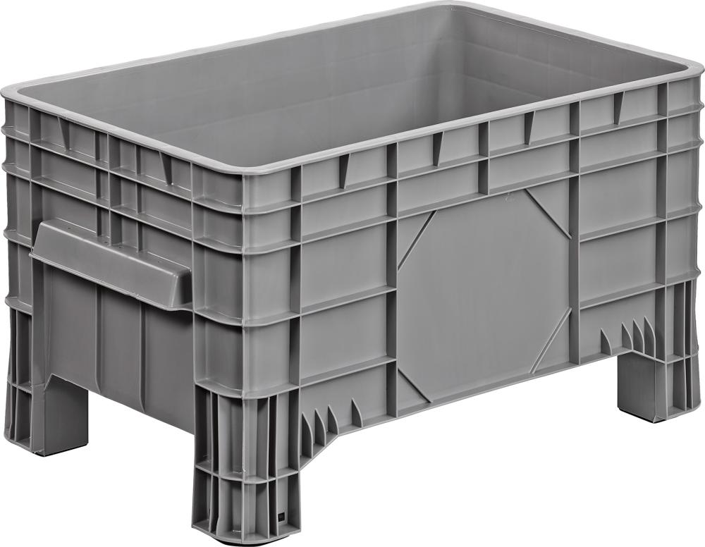 Großbehälter PE stationärB1010xT640xH550 mm grau Volumen 220 l Boden/Wände geschlossen Großbehälter PE stationärB1010xT640xH550 mm grau Volumen 220 l Boden/Wände geschlossen