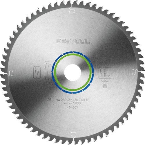 Kreissägeblatt ALUMINIUM/PLASTICS HW 260x2,4x30 TF68