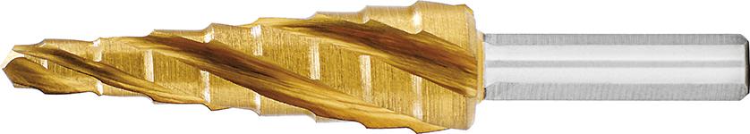 Stufenbohrer HSS TiN 4-fach Spiralnute 4-12mm EXACT Stufenbohrer HSS TiN 4-fach Spiralnute 4-12mm EXACT