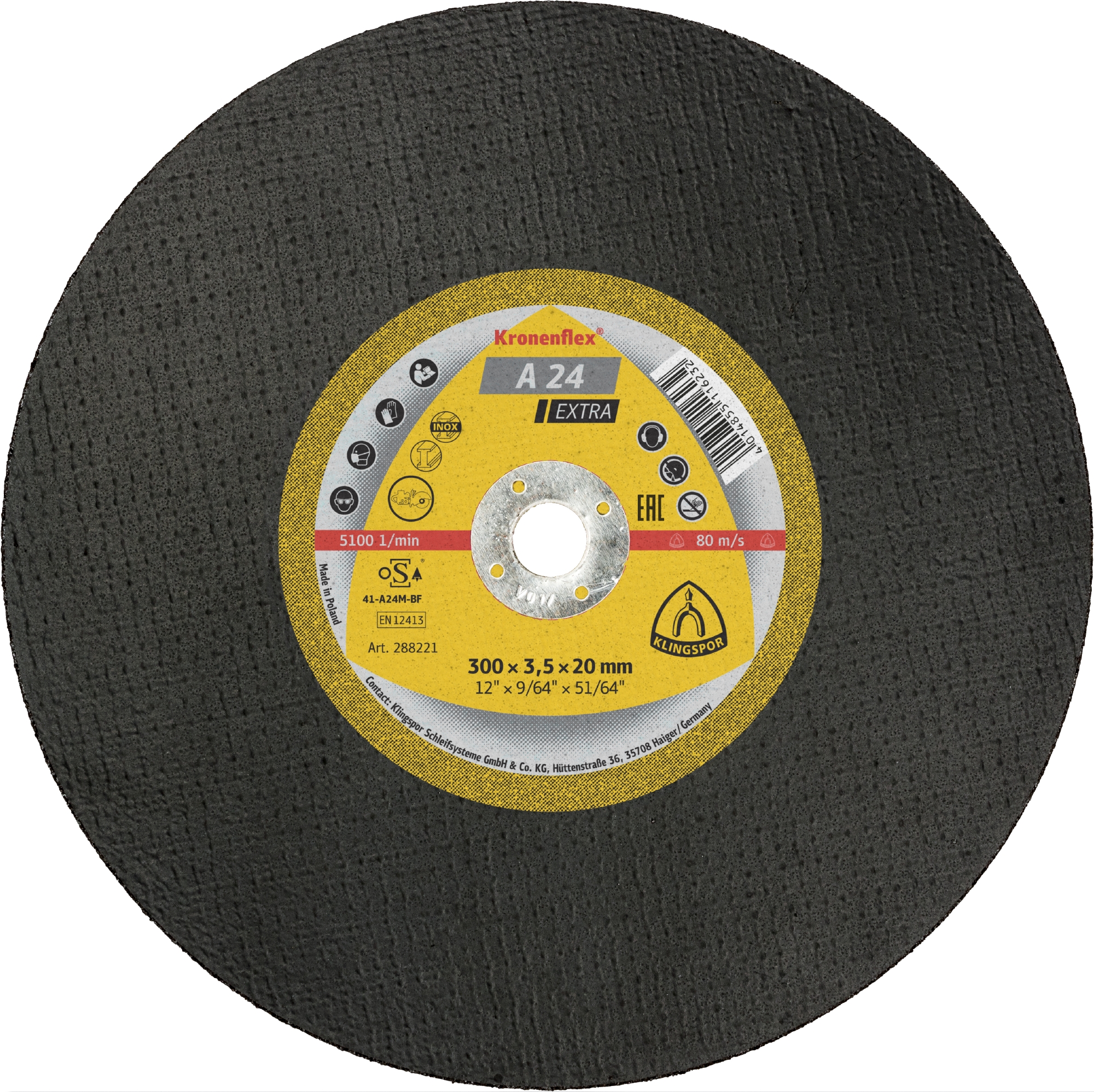 Produkt A 24 EX Großtrennscheiben, 300 x 3,5 x 20 mm gerade