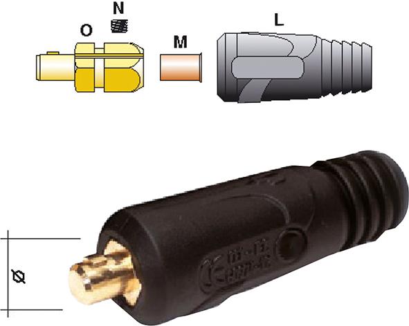 Schweißkabelstecker 200 A(10-25 qmm), Z 14 mm Schweißkabelstecker 200 A(10-25 qmm), Z 14 mm