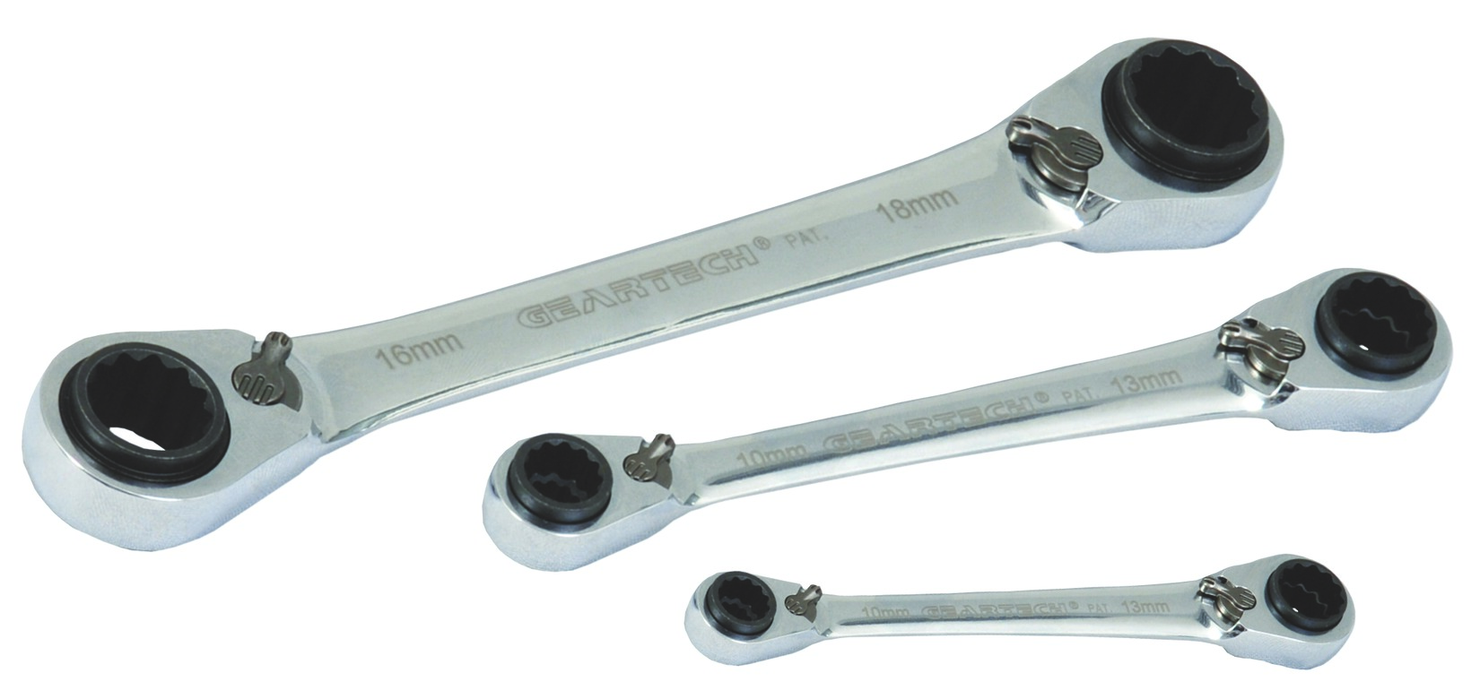 Artikelhauptbild GearTech 4 in 1 Doppelring Schluessel Satz 3tlg, 8-10 + 12-13 und 9-11 + 14-15 und 16-17 + 18-19