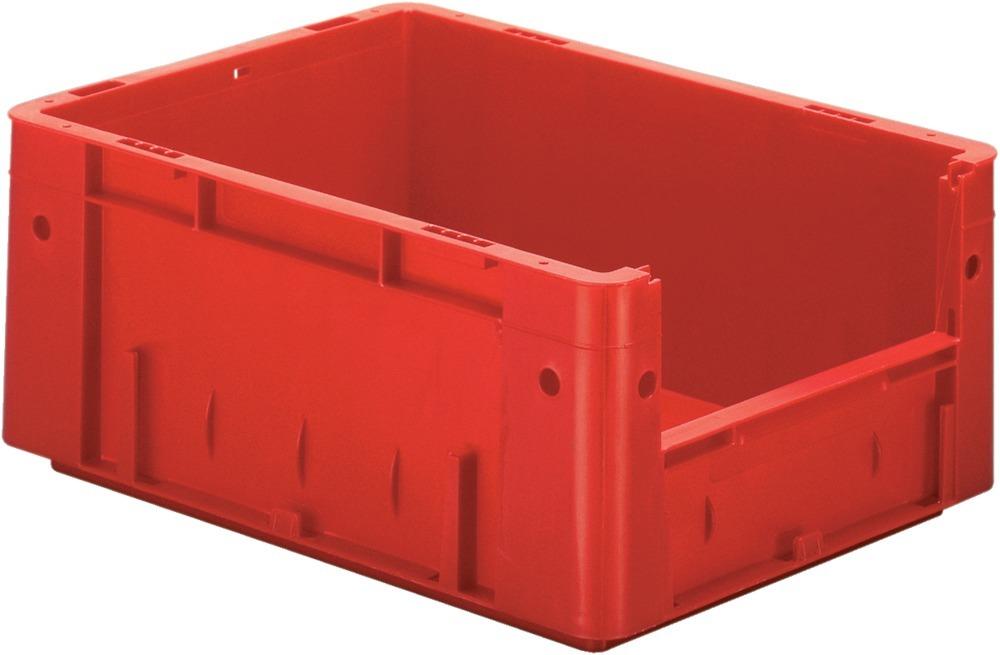 Sichtlagerkasten rot B300xT400xH175 mm Auflast 500kg, VE 4 Stk. ohne Griffloch LA-KA-PE